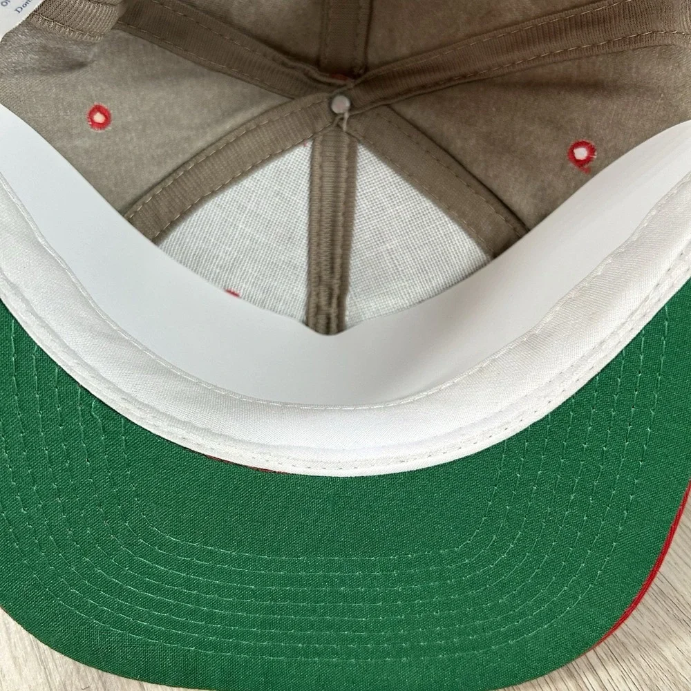 VTG Georgia Bulldogs Script Snapback Hat College The Game Beige Red Cap